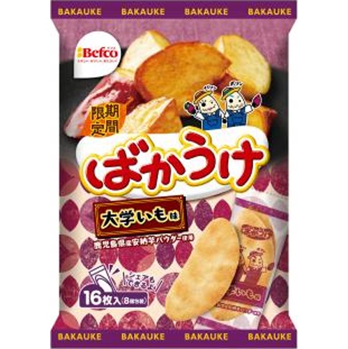 栗山米菓 ばかうけ 大学いも味１６枚 【新商品 8/4 発売】【数量限定】 【今月の特売 菓子】 【購入入数１２個】