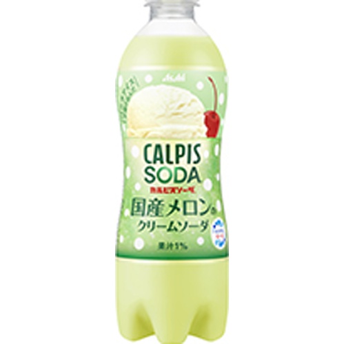 カルピスソーダ 国産メロンクリームソーダＰ５００ 【今月の特売 飲料水】 □お取り寄せ品 【購入入数２４個】