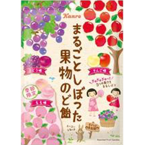 カンロ まるごとしぼった果物のど飴 ８０ｇ △ 【購入入数６個】