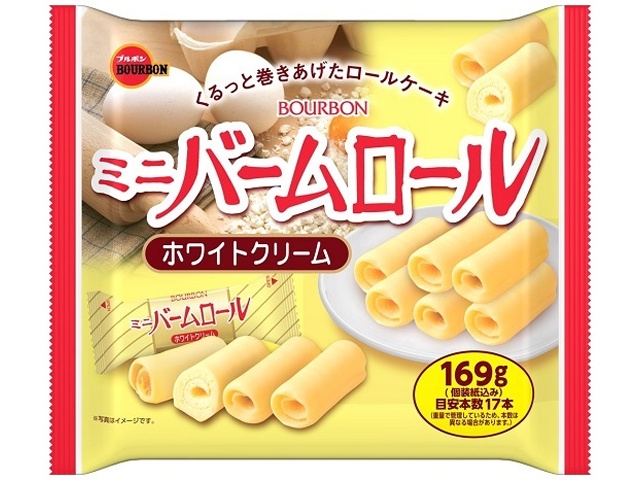 ブルボン ミニバームロールホワイトクリーム１６９ｇ △ 【購入入数１２個】