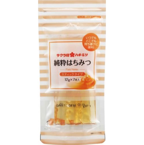 加藤 純粋はちみつスティックタイプ １２ｇ×７本 【新商品 4/11 発売】 【今月の特売 嗜好食品】 □お取り寄せ品 【購入入数１２個】
