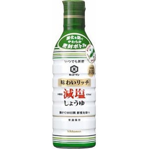 キッコーマン いつでも新鮮味わいリッチ減塩しょうゆ ４５０  【購入入数１２個】