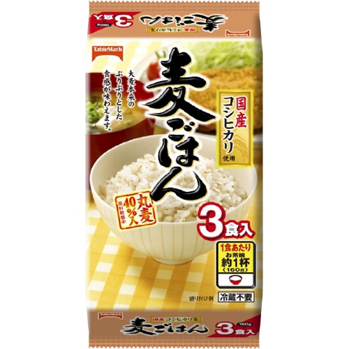 テーブルマーク 麦ごはん １６０ｇ×３食 □お取り寄せ品 【購入入数８個】