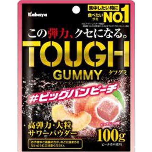 カバヤ タフグミビッグバンピーチ１００ｇ 【新商品 8/5 発売】 △ 【購入入数６個】