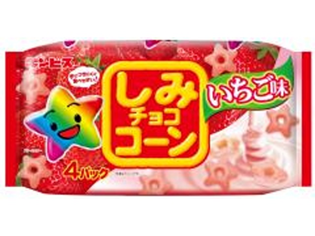 ギンビス しみチョココーンいちご味４パック □お取り寄せ品 【購入入数１２個】