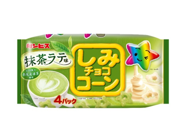 ギンビス しみチョココーン抹茶ラテ味４パック □お取り寄せ品 【購入入数１２個】
