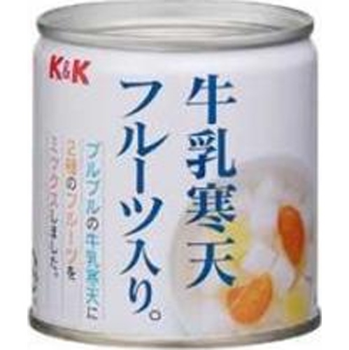 Ｋ＆Ｋ 牛乳寒天フルーツ入り １９５ｇ □お取り寄せ品 【購入入数２４個】