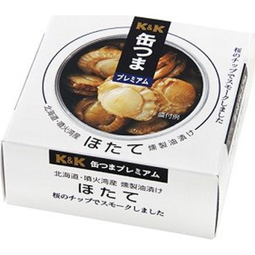 Ｋ＆Ｋ 缶つまプレミアム北海道ほたて燻製油漬け □お取り寄せ品 【購入入数２４個】