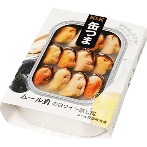 Ｋ＆Ｋ 缶つまＲムール貝の白ワイン蒸風 ９５ｇ □お取り寄せ品 【購入入数２４個】