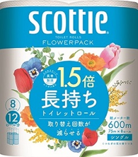 スコッティ フラワー１．５倍巻き８Ｒシングル 【今月の特売 雑貨】 □お取り寄せ品 【購入入数８個】