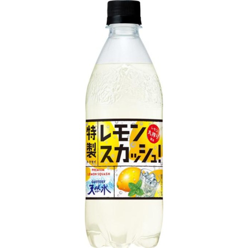サントリー 天然水特製レモンスカッシュＰ５００ｍｌ 【今月の特売 飲料水】 △ 【購入入数２４個】