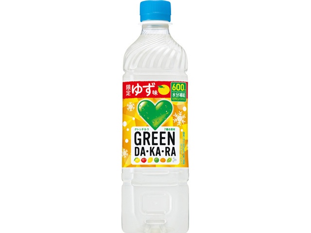 グリーンダカラ 冬限定ゆず味 Ｐ６００ｍｌ □お取り寄せ品 【購入入数２４個】