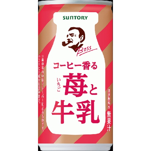 ボス コーヒー香る苺と牛乳 缶１８５ｇ 【新商品 3/25 発売】 【今月の特売 飲料水】 △ 【購入入数３０個】