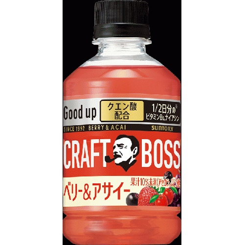 クラフトボス ベリー＆アサイー自販機用Ｐ２８０ｍｌ 【新商品 4/1 発売】 【今月の特売 飲料水】 □お取り寄せ品 【購入入数２４個】（商品ダミーの対応はしておりません）