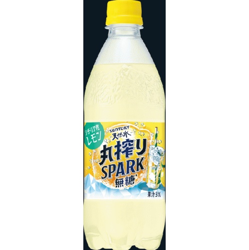 サントリー 天然水丸搾りスパーク無糖レモンＰ５００ 【新商品 3/11 発売】 【今月の特売 飲料水】 【購入入数２４個】