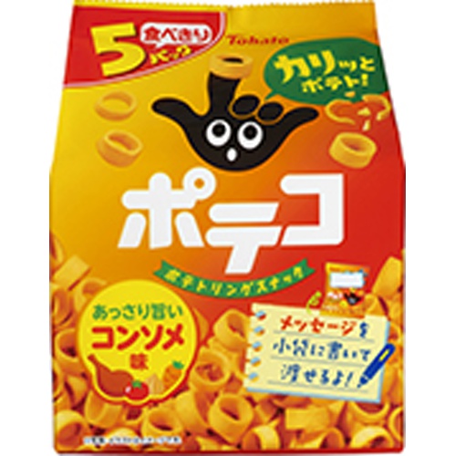 東ハト ５Ｐポテコ コンソメ味（２４）１９ｇ×５袋 □お取り寄せ品 【購入入数１２個】