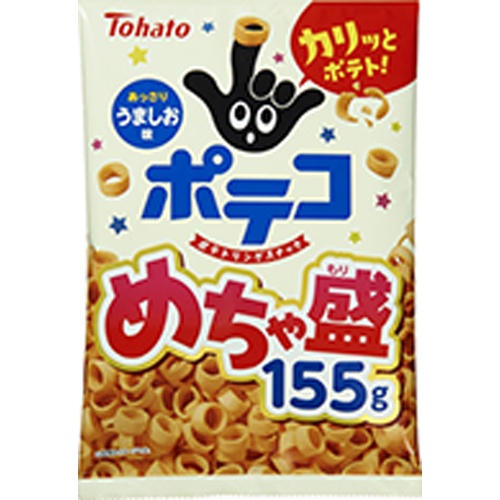 東ハト めちゃ盛ポテコ うましお味１５５ｇ △ 【購入入数１２個】