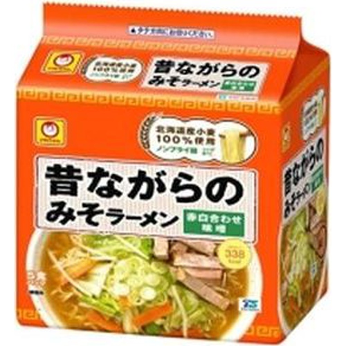 マルちゃん ５Ｐ昔ながらのみそラーメン 【今月の特売 麺類】 □お取り寄せ品 【購入入数１８個】