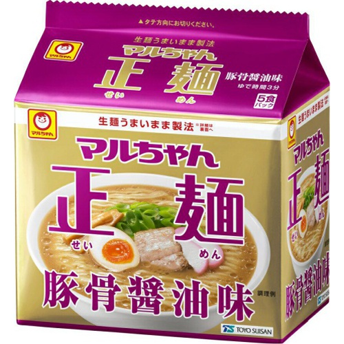 マルちゃん 正麺 豚骨醤油 ５食パック 【今月の特売 麺類】 □お取り寄せ品 【購入入数１８個】