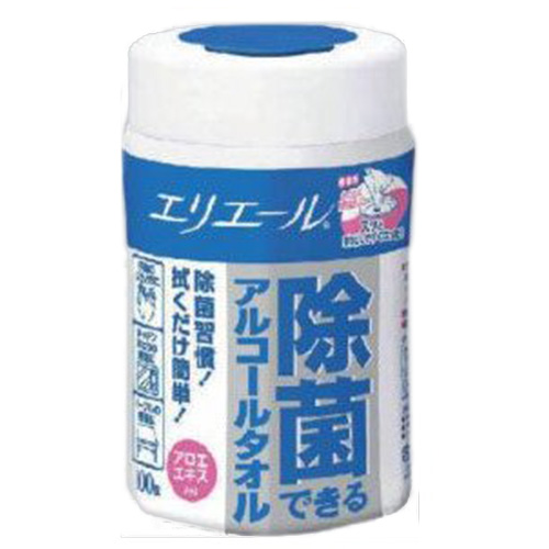 エリエール 除菌できるアルコールタオル本体１００枚 □お取り寄せ品 【購入入数１２個】