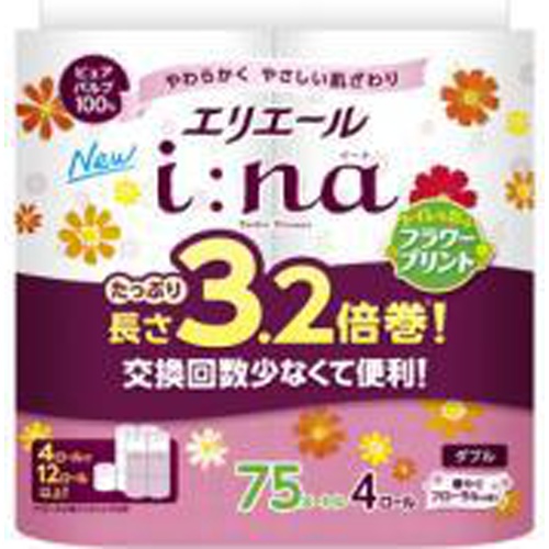 エリエール ｉ：ｎａトイレ３．２倍巻プリント４ｒｗ □お取り寄せ品 【購入入数１６個】