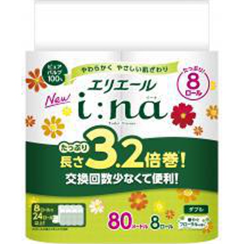 エリエール イーナトイレット３．２倍巻 ８ＲＷ □お取り寄せ品 【購入入数８個】