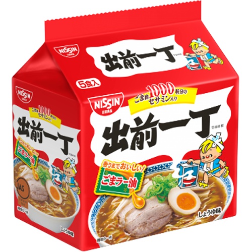 日清（袋５食）出前一丁 ごまラー油 【今月の特売 麺類】 □お取り寄せ品 【購入入数１８個】