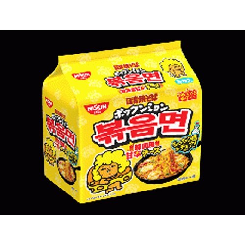 日清 焼そばポックンミョン 韓国風甘辛チーズ５食 【今月の特売 麺類】 □お取り寄せ品 【購入入数１８個】