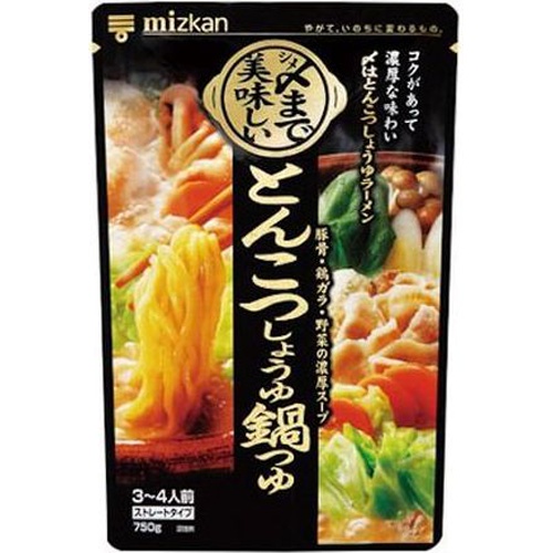 ミツカン とんこつ醤油鍋つゆストレート ７５０ｇ □お取り寄せ品 【購入入数１２個】