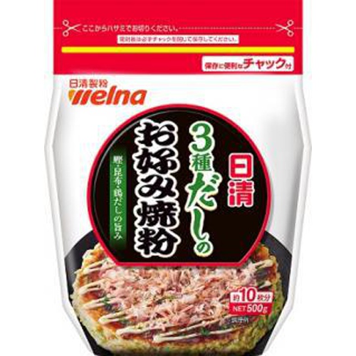 日清 ３種だしのお好み焼粉 ５００ｇ 【今月の特売 乾物】 【購入入数１２個】