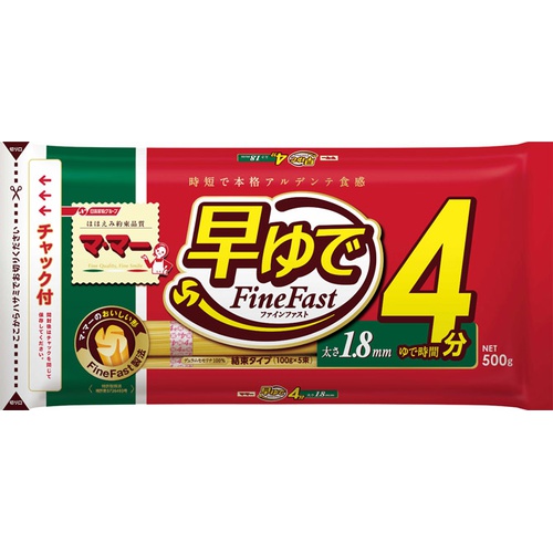 マ・マー 早ゆで４分スパ１．８ｍｍチャック付５００ 【今月の特売 麺類】 △ 【購入入数２０個】