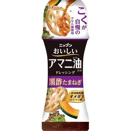 ニップン アマニ油入りドレ黒酢たまねぎ １５０ｍｌ 【新商品 8/22 発売】 □お取り寄せ品 【購入入数２４個】