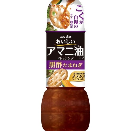 ニップン アマニ油入りドレ黒酢たまねぎ ３００ｍｌ 【新商品 8/22 発売】 □お取り寄せ品 【購入入数２４個】