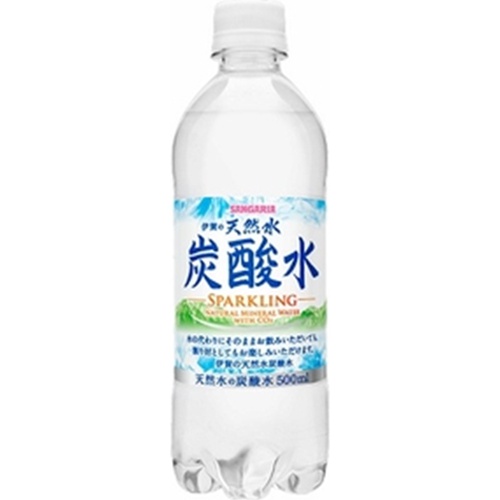 サンガリア 天然水炭酸水 Ｐ５００ｍｌ □お取り寄せ品 【購入入数２４個】