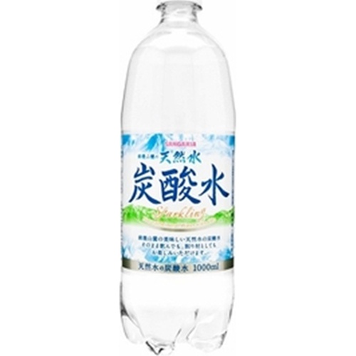 サンガリア 天然水炭酸水 １Ｌ □お取り寄せ品 【購入入数１２個】