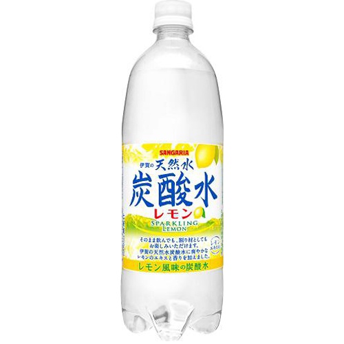 サンガリア 天然水炭酸水レモンＰ１Ｌ □お取り寄せ品 【購入入数１２個】