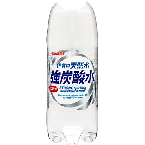 サンガリア 伊賀の天然水強炭酸水Ｐ１０００ｍｌ  【購入入数１２個】