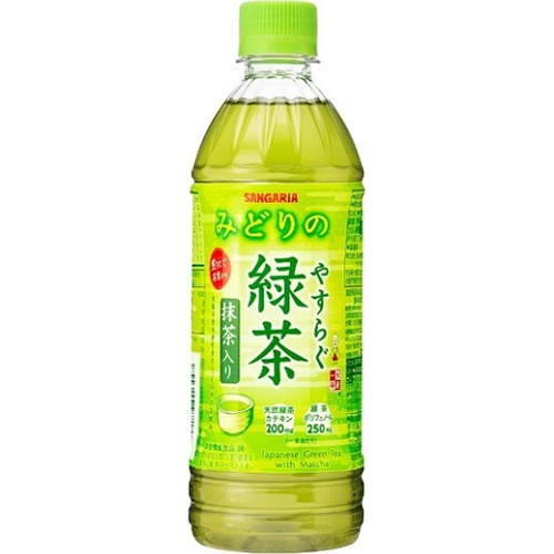 サンガリア やすらぐ抹茶入り緑茶Ｐ５００ｍｌ □お取り寄せ品 【購入入数２４個】