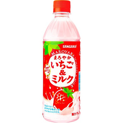 サンガリア まろやかいちご＆ミルク Ｐ５００ｍｌ △ 【購入入数２４個】