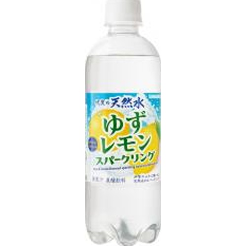 サンガリア 伊賀の天然水ゆずレモンスパークＰ５００ 【新商品 3/31 発売】  【購入入数２４個】
