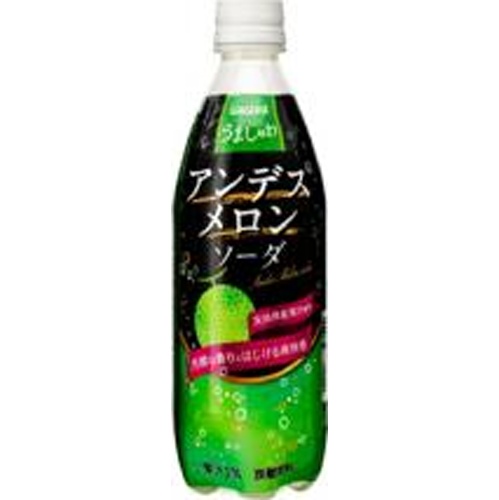 サンガリア うましゅわアンデスメロンソーダＰ５００ 【新商品 8/25 発売】 □お取り寄せ品 【購入入数２４個】