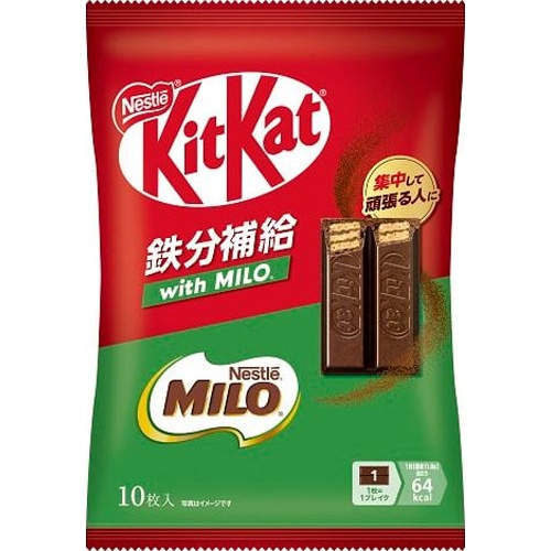 キットカット 鉄分補給ｗｉｔｈＭＩＬＯ１０枚  【購入入数１２個】