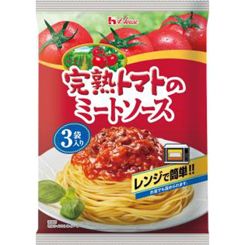 ハウス食品 完熟トマトのミートソース３袋入り △ 【購入入数６個】