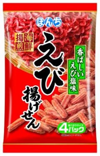 ぼんち ４パック海鮮揚煎えび揚げせん ６４ｇ 【新商品 9/1 発売】 【今月の特売 菓子】 □お取り寄せ品 【購入入数１２個】