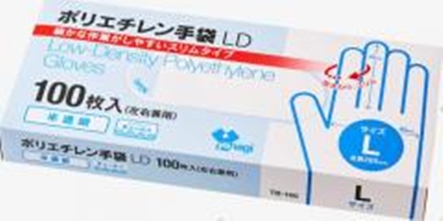 やなぎ ポリＬＤ手袋Ｌ 半透明１００枚入 △ 【購入入数１個】