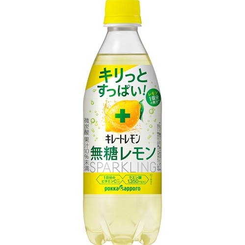 ポッカサッポロフード キレートレモン無糖レモンスパークＰ４９０ 【今月の特売 飲料水】 □お取り寄せ品 【購入入数２４個】