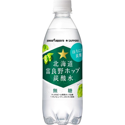 ポッカサッポロフード 北海道富良野ホップ炭酸水 Ｐ５００ｍｌ 【新商品 3/11 発売】 □お取り寄せ品 【購入入数２４個】