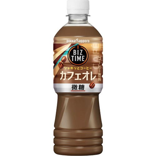 ポッカサッポロフード ビズタイム カフェオレＰ５２５ｍｌ 【今月の特売 飲料水】 △ 【購入入数２４個】