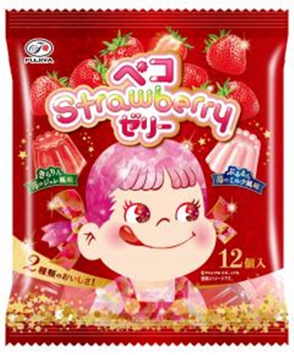 不二家 ペコＳｔｒａｗｂｅｒｒｙゼリー １２個 【新商品 9/2 発売】 □お取り寄せ品 【購入入数１８個】【数量限定】◇