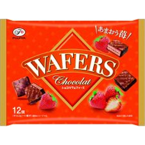 不二家 ショコラウェファース（あまおう苺）袋１２個 【今月の特売 菓子】 【購入入数１８個】【数量限定】◆